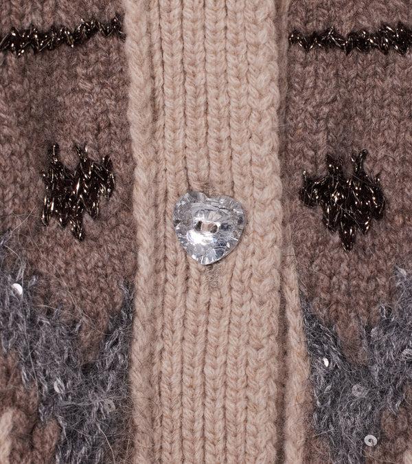 Le Lion West Fair Isle Cardigan Pink Multi