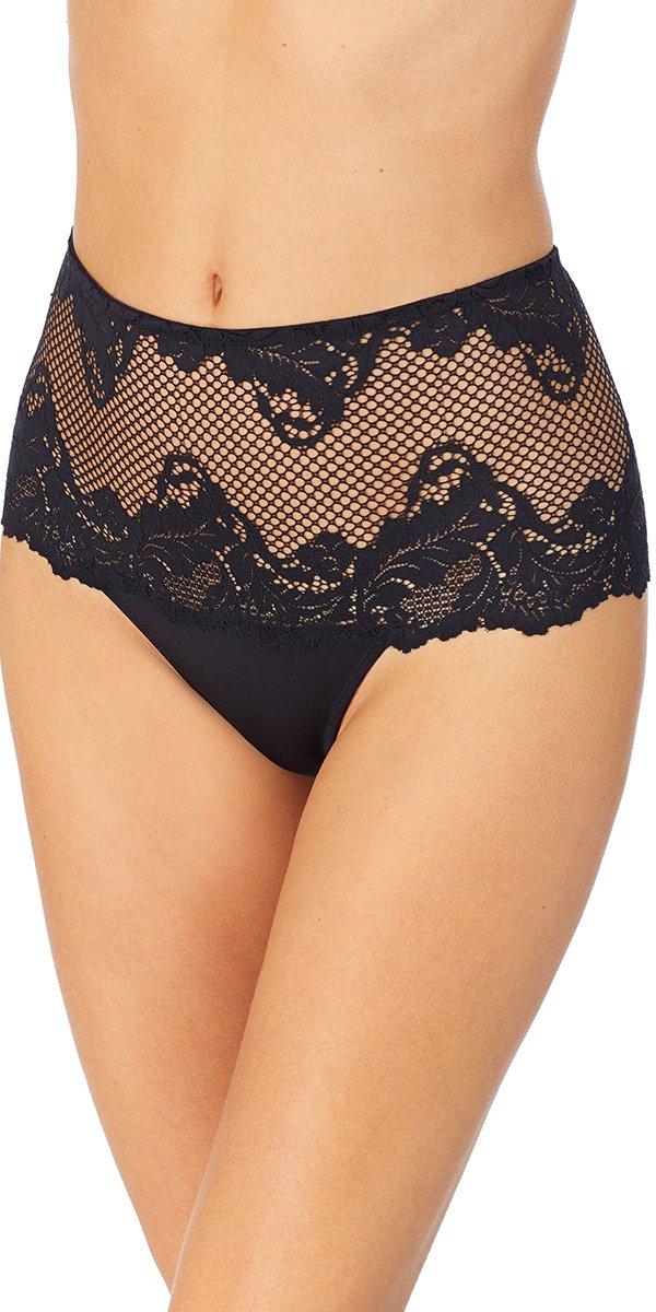 le mystere Lace Allure High Waist Thong - Black