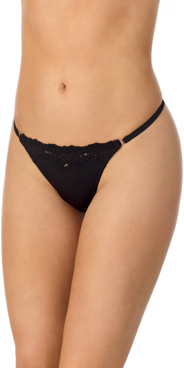 le mystere Lace Allure Micro Thong - Black