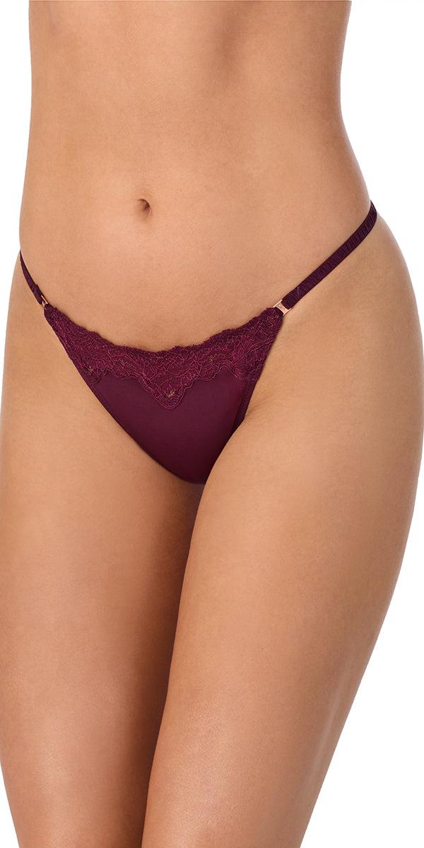 le mystere Lace Allure Micro Thong - Blackberry