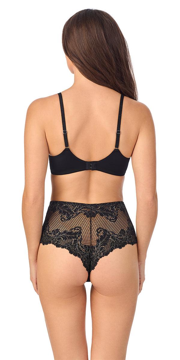Le Mystere Lace Allure Unlined Bra - Black Lurex