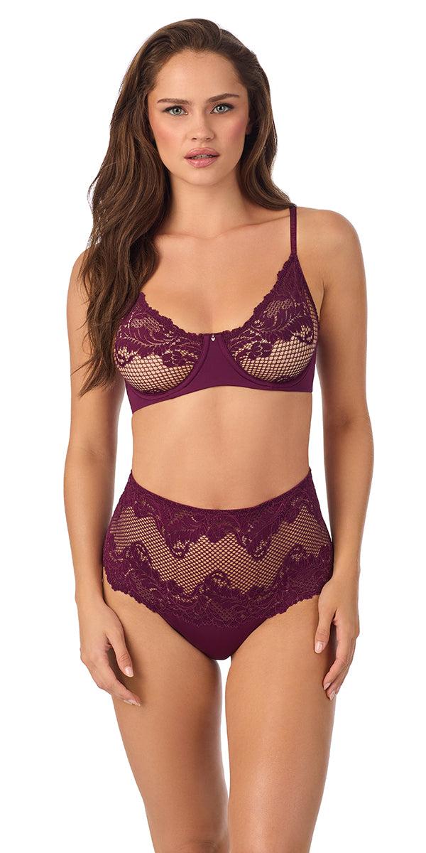 Le Mystere Lace Allure Unlined Bra - Blackberry