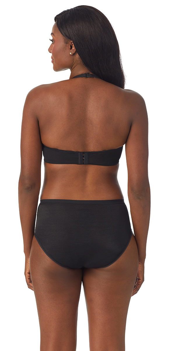 Le Mystere Shimmer Mesh Plunge - Black