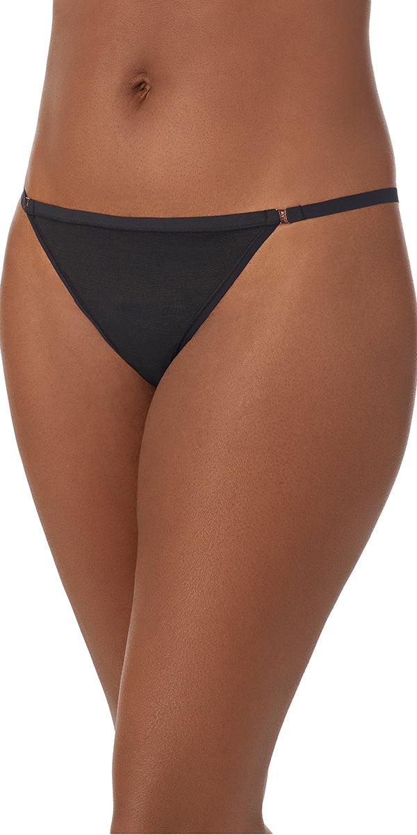 le mystere Shimmer Mesh Thong - Black