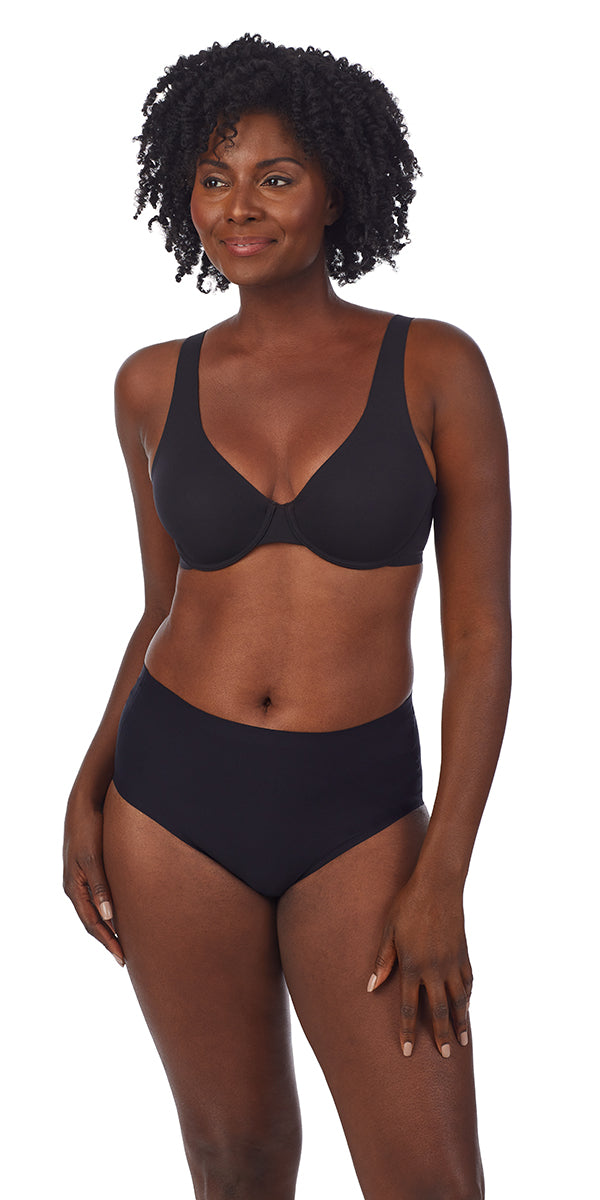 Le Mystere Smooth Shape Unlined Underwire Bra - Black