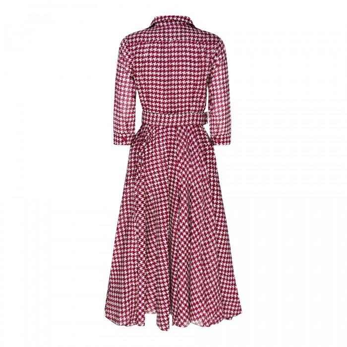 Le Noir Cortina Aster Abstract Dogstooth Shirt Dress