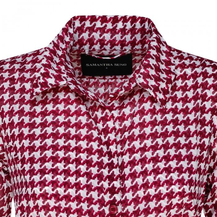 Le Noir Cortina Aster Abstract Dogstooth Shirt Dress