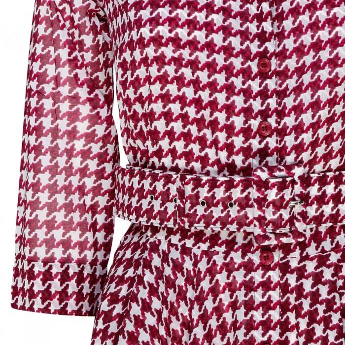 Le Noir Cortina Aster Abstract Dogstooth Shirt Dress