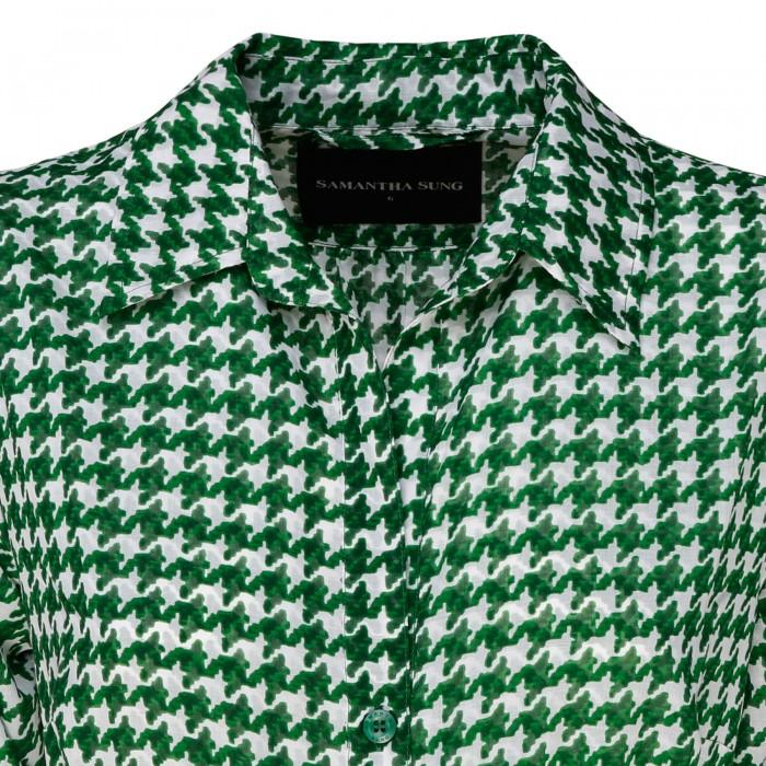 Le Noir Cortina Aster Abstract Dogstooth Shirt Dress