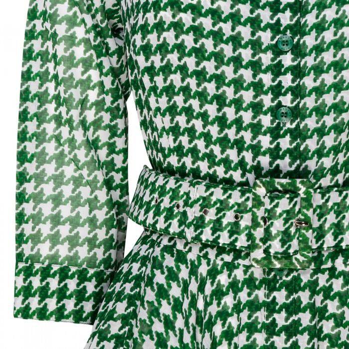 Le Noir Cortina Aster Abstract Dogstooth Shirt Dress