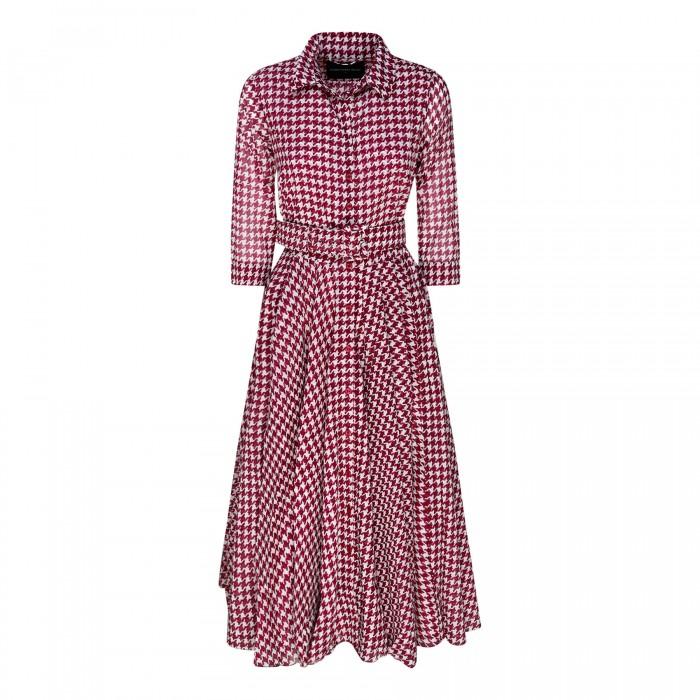 le noir cortina Aster abstract dogstooth shirt dress