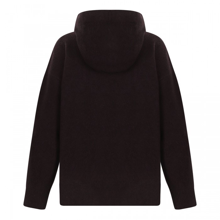 Le Noir Cortina Bordeaux Virgin Wool Hooded Sweater