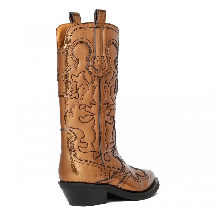 Le Noir Cortina Bronze Mid Shaft Embroidered Western Boots