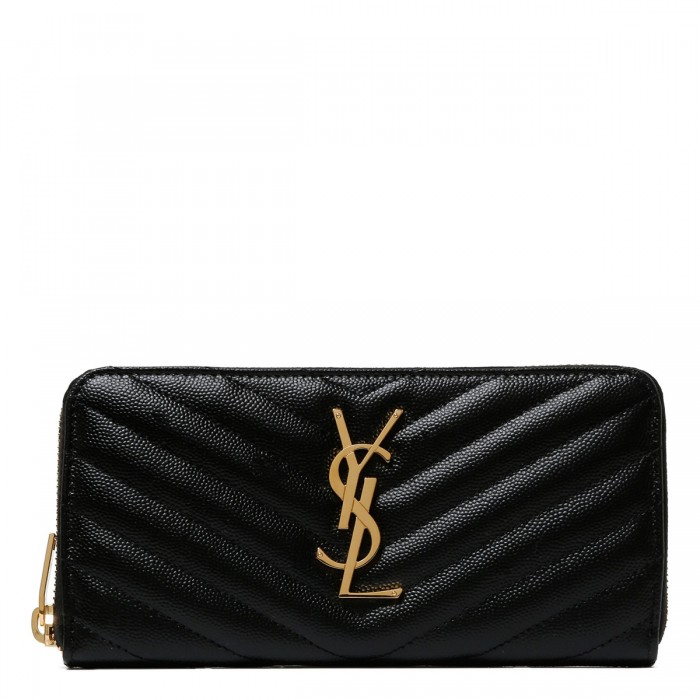 le noir cortina Cassandre matelassé zip around wallet