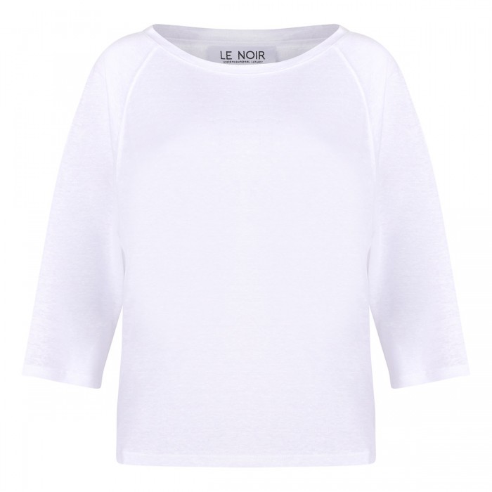 le noir cortina April white linen top