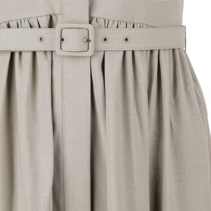 Le Noir Cortina Beige Sleeveless Twill Maxi Dress