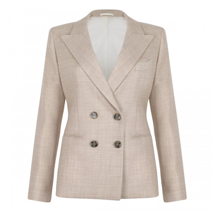 le noir cortina Beige virgin wool blazer
