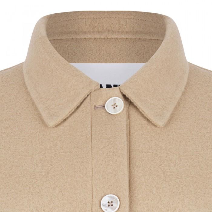 Le Noir Cortina Beige Wool Overshirt