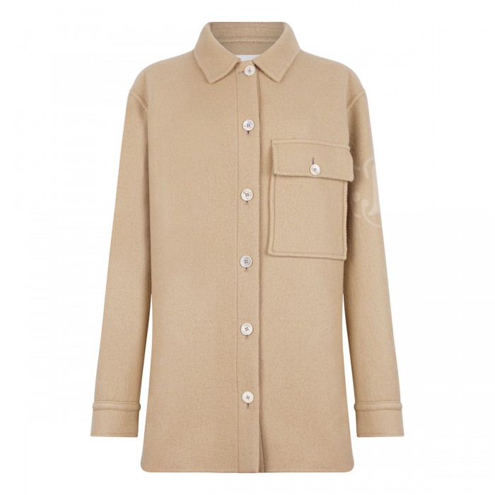 le noir cortina Beige wool overshirt