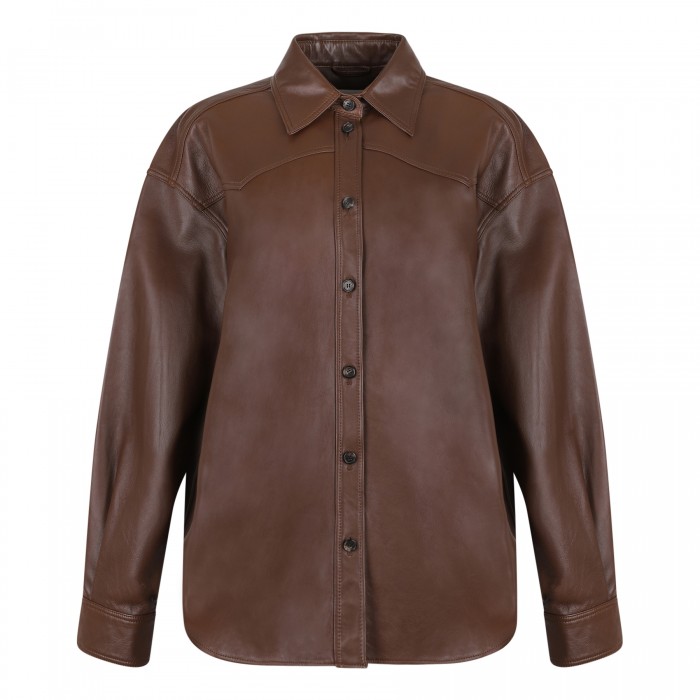 le noir cortina Belty leather shirt