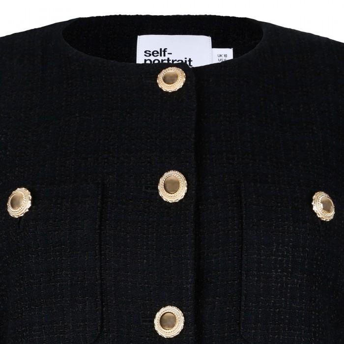 Le Noir Cortina Black Bouclé Fur Cuff Jacket