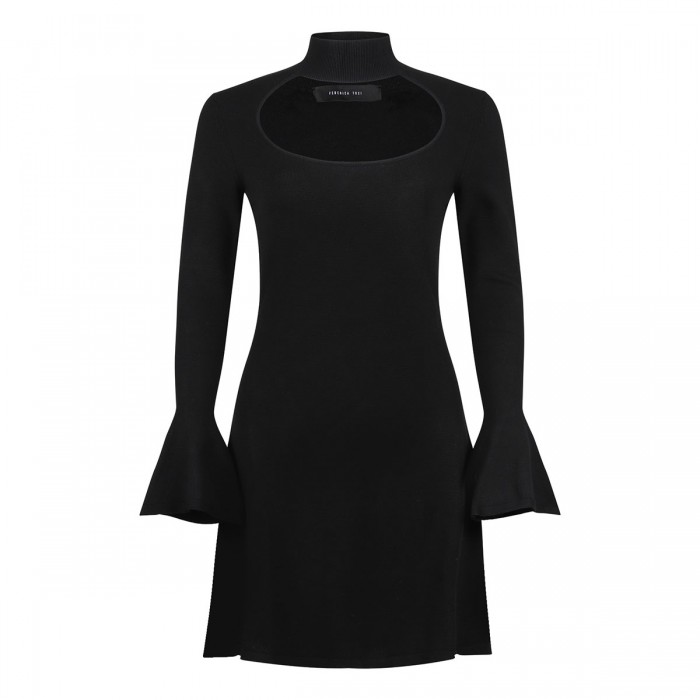le noir cortina Black cut-out mini dress