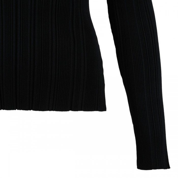 Le Noir Cortina Black Lace Trim Knit Top