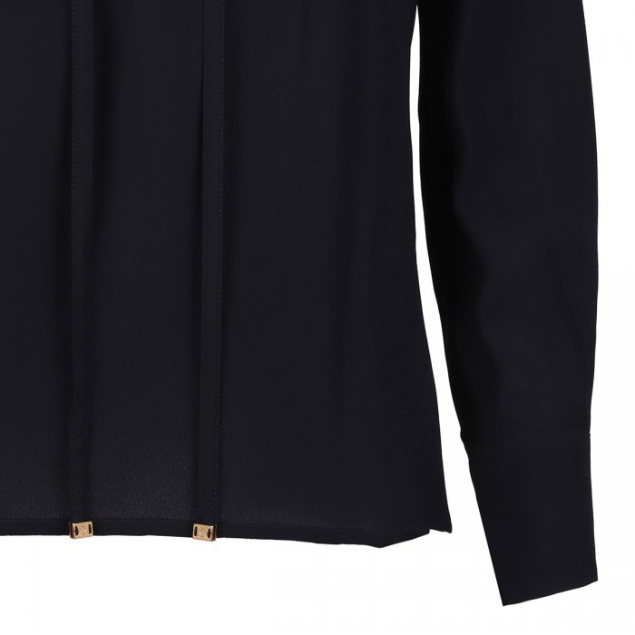 Le Noir Cortina Black Lace-up Blouse