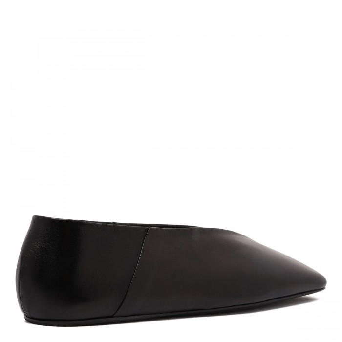 Le Noir Cortina Black Leather Ballerinas