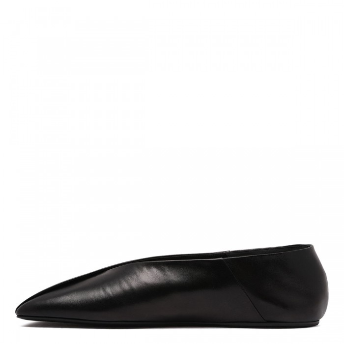 Le Noir Cortina Black Leather Ballerinas