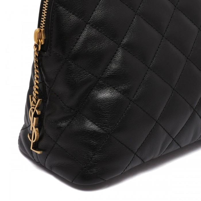 Le Noir Cortina Black Matelassé Leather Pouch