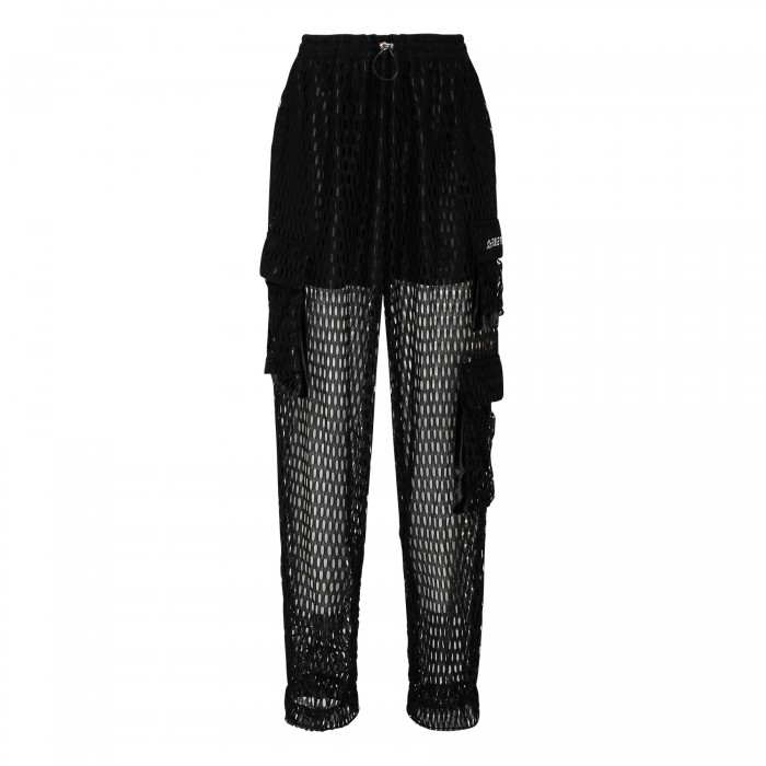 le noir cortina Black mesh multipocket pants