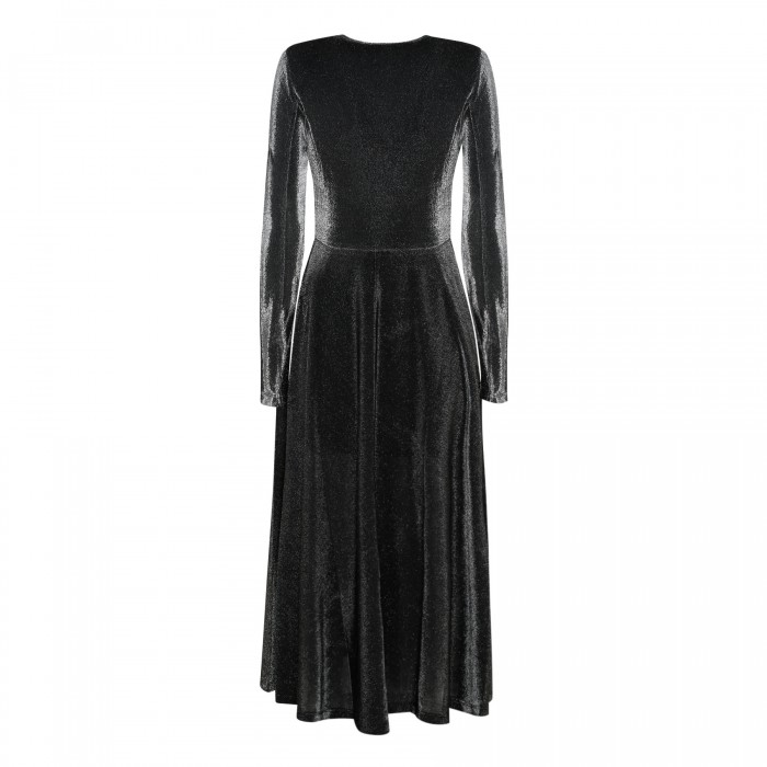 Le Noir Cortina Black Metallic Jersey Dress