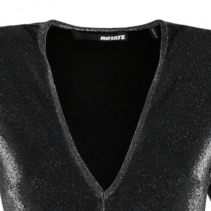 Le Noir Cortina Black Metallic Jersey Dress