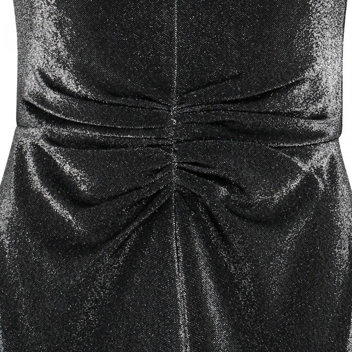 Le Noir Cortina Black Metallic Jersey Dress