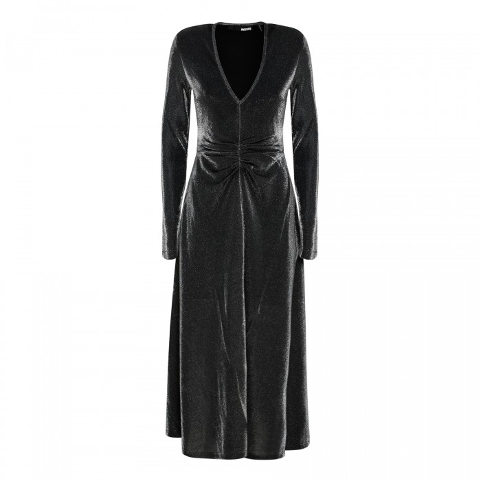le noir cortina Black metallic jersey dress