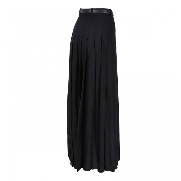 Le Noir Cortina Black Pleated Twill Maxi Skirt