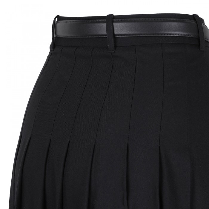 Le Noir Cortina Black Pleated Twill Maxi Skirt