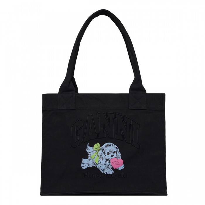 le noir cortina Black Puppy large tote