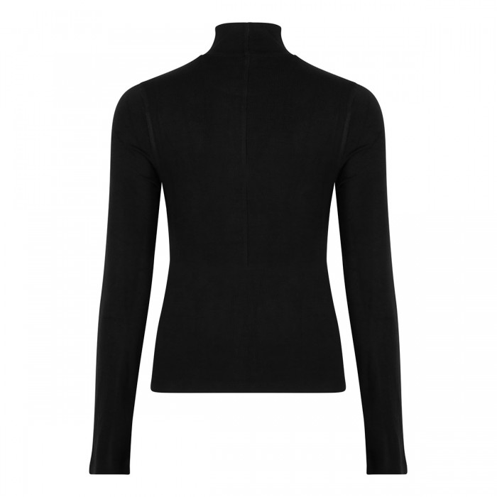 Le Noir Cortina Black Ribbed Knit Turtleneck