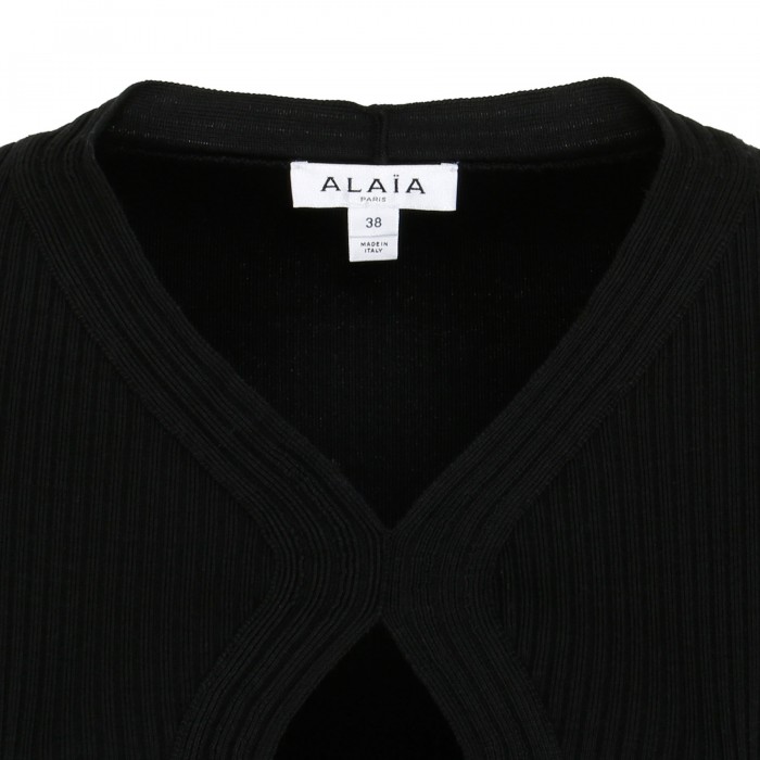 Le Noir Cortina Black Ruffle Wool Crinoline Dress