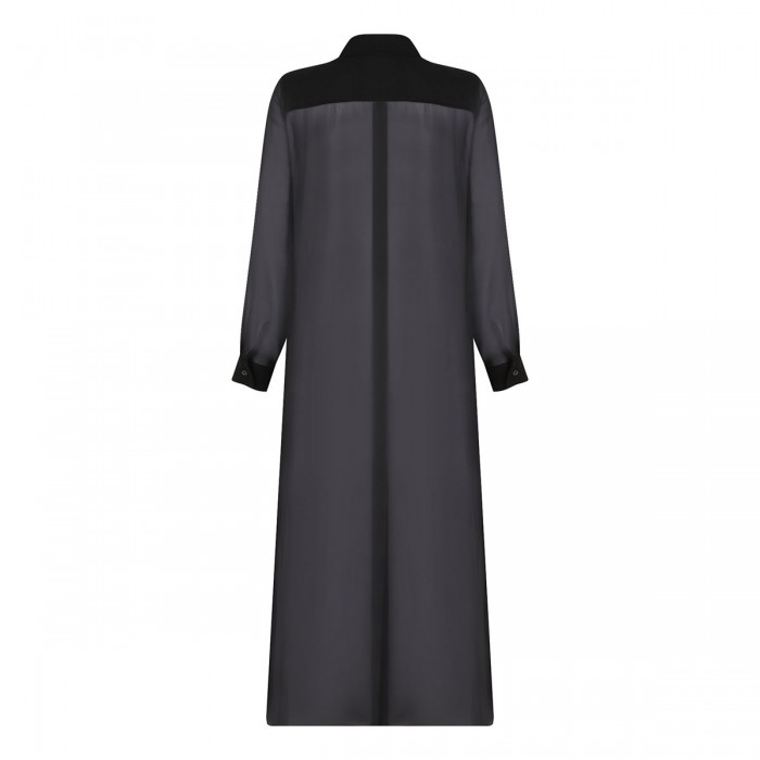 Le Noir Cortina Black Silk Long Shirt