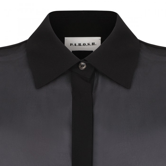 Le Noir Cortina Black Silk Long Shirt