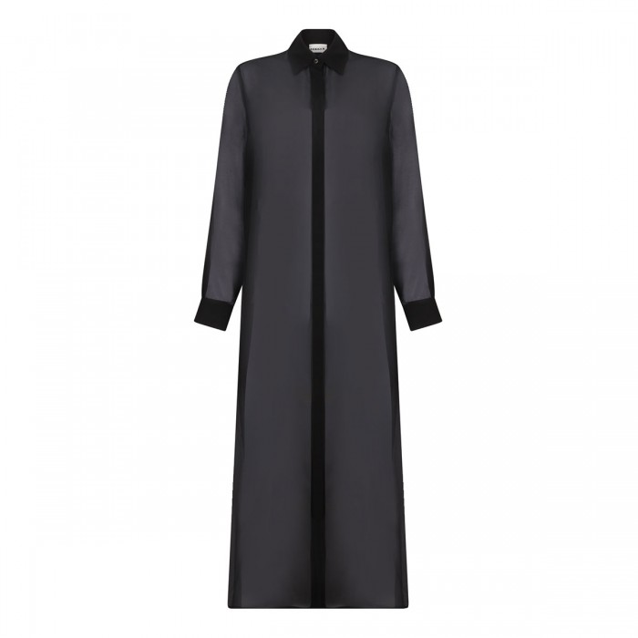 le noir cortina Black silk long shirt