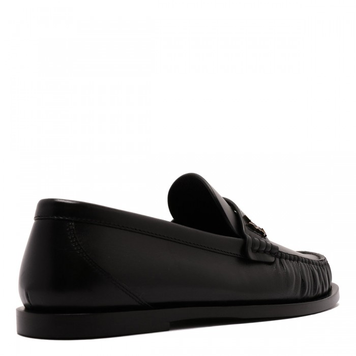 Le Noir Cortina Black Smooth Leather Loafers