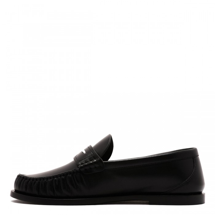 Le Noir Cortina Black Smooth Leather Loafers