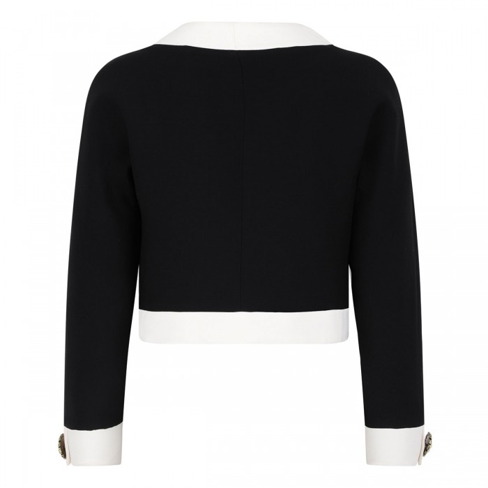 Le Noir Cortina Black Virgin Wool Blend Cardigan