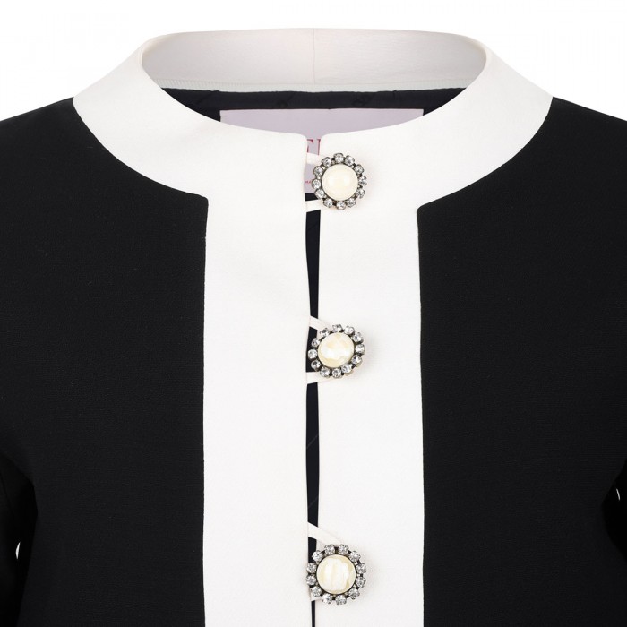 Le Noir Cortina Black Virgin Wool Blend Cardigan