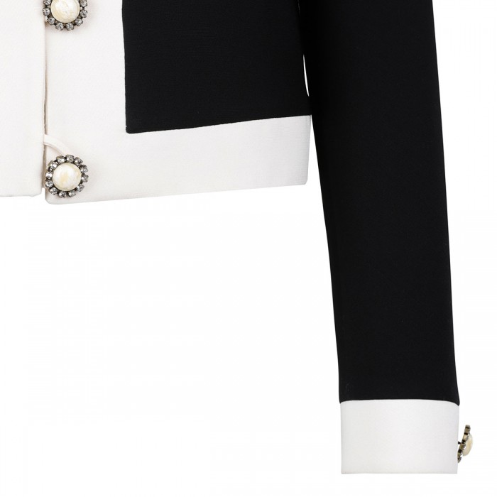 Le Noir Cortina Black Virgin Wool Blend Cardigan