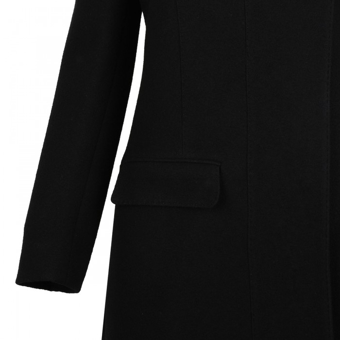 Le Noir Cortina Black Virgin Wool Coat